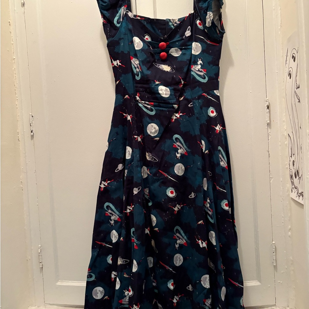 Collectif Atompunk themed swing dress in Large